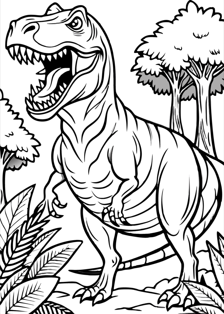 coloring book pages dinosaurs