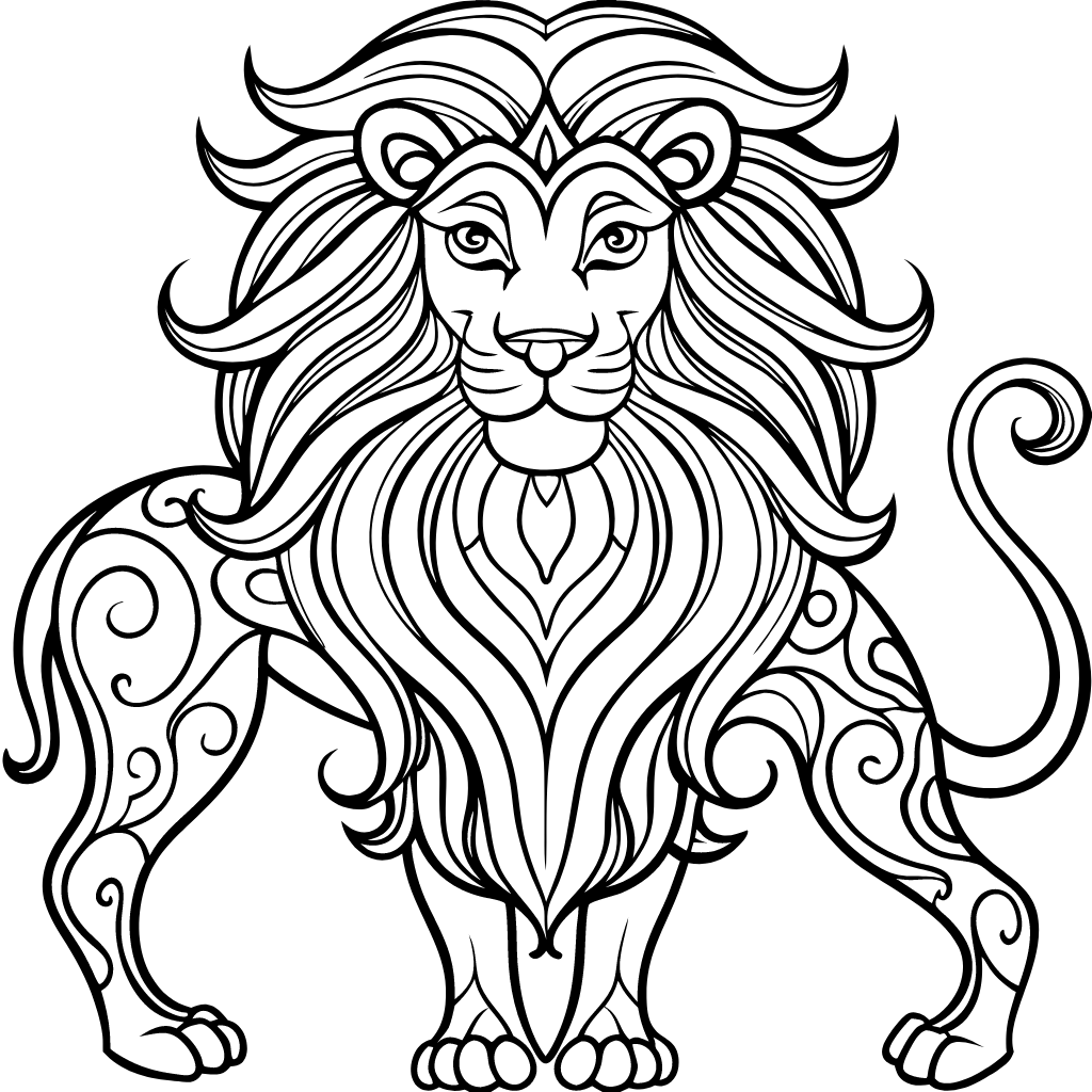 adult coloring pages lion