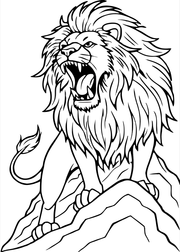 adult coloring pages lion