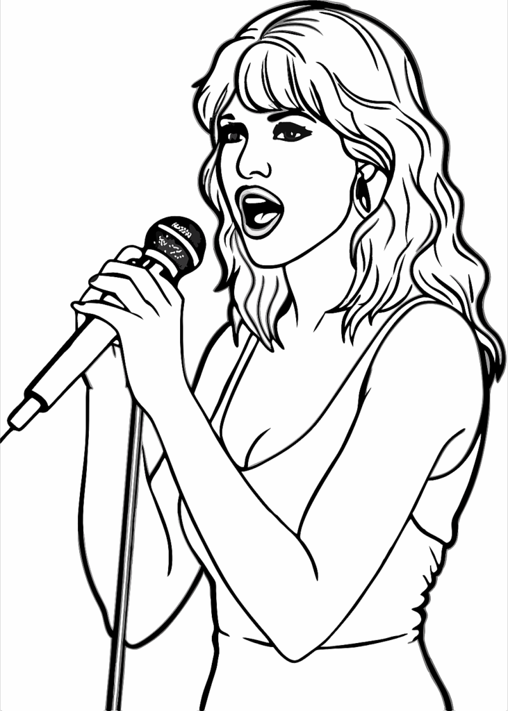 a coloring page of taylor swift