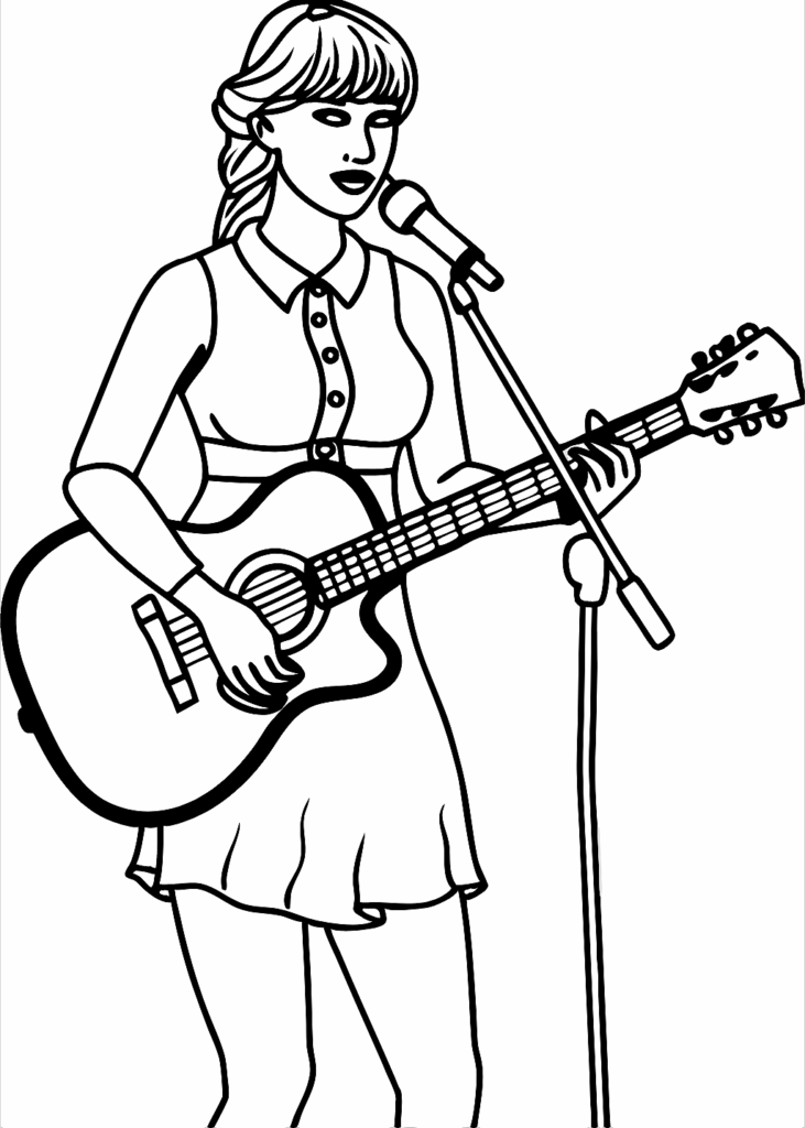 a coloring page of taylor swift