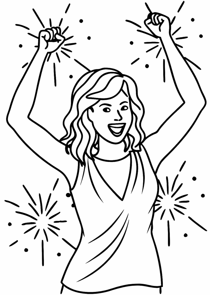 a coloring page of taylor swift