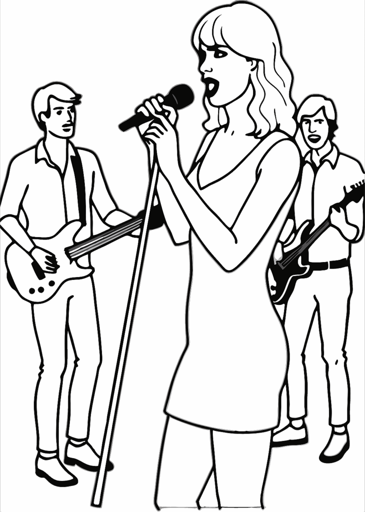 a coloring page of taylor swift