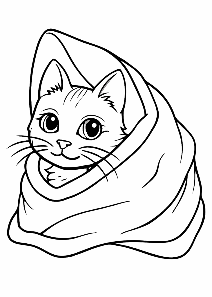 a cat coloring page