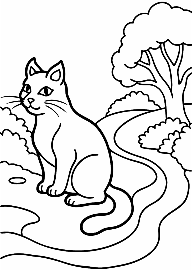 a cat coloring page