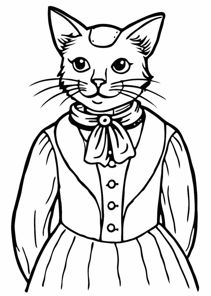 a cat coloring page