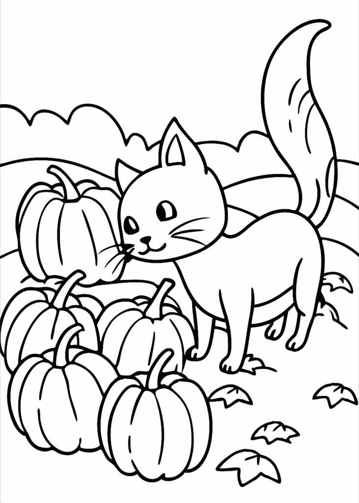 a cat coloring page