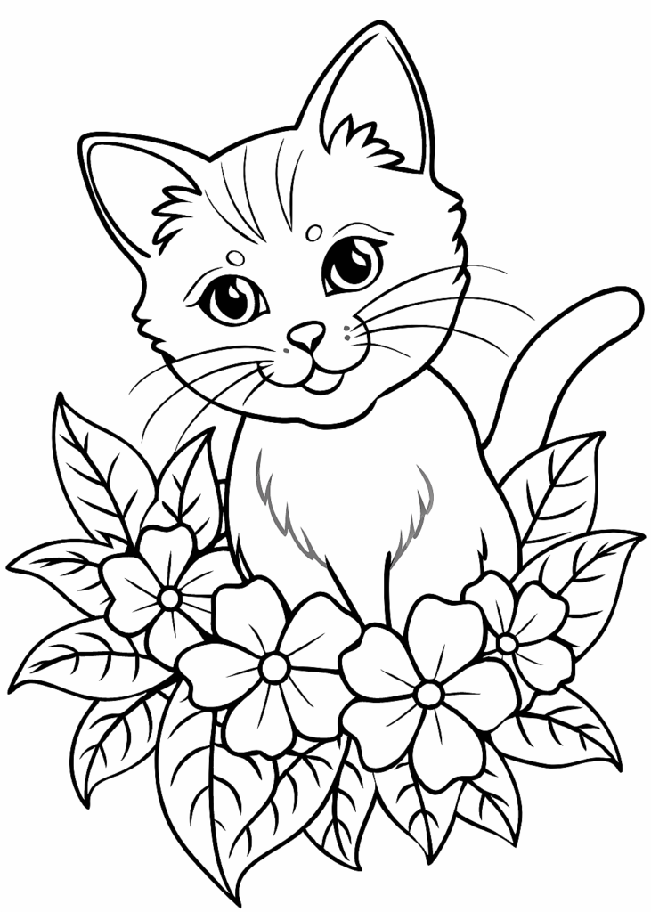 a cat coloring page