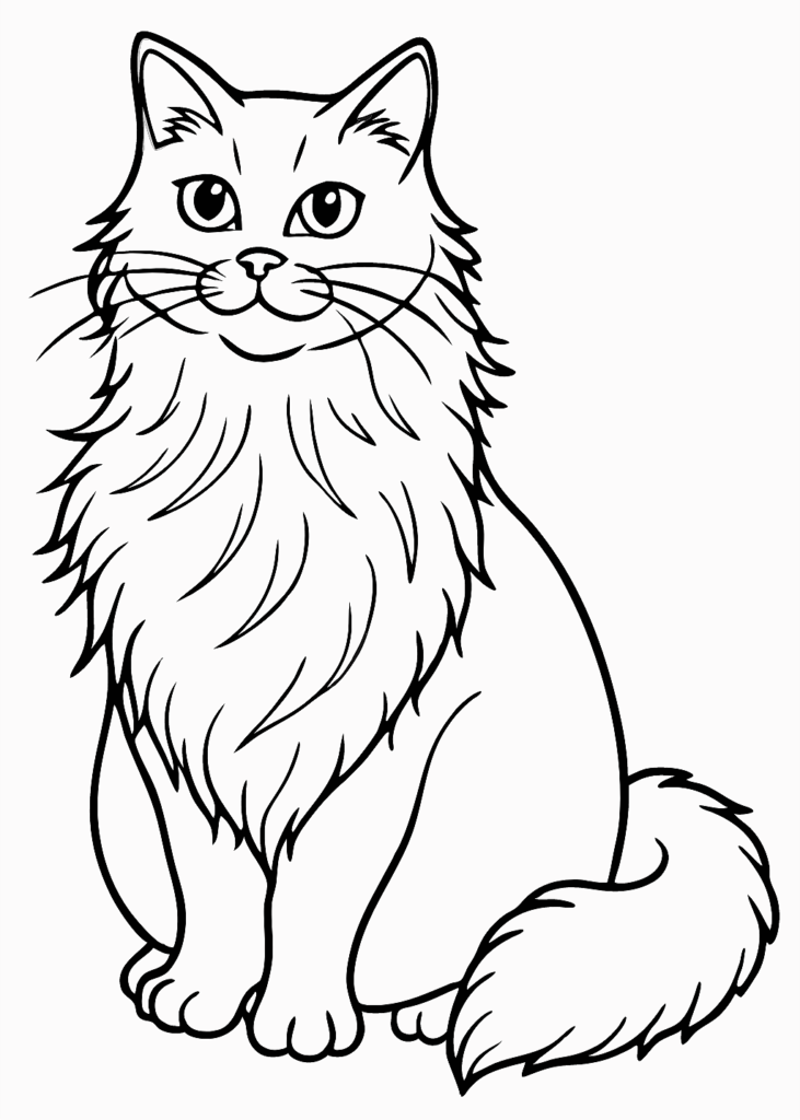 a cat coloring page