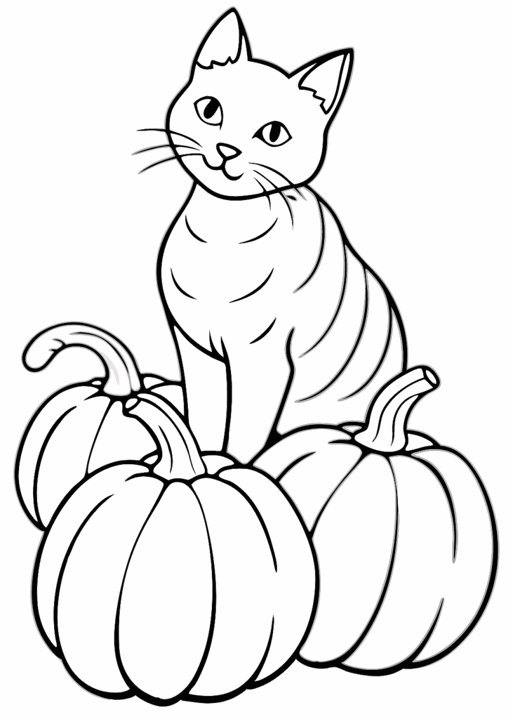 a cat coloring page