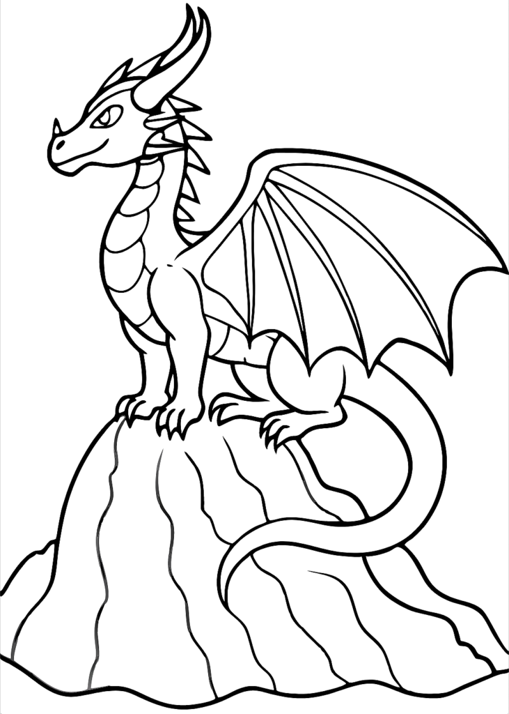 coloring page dragon