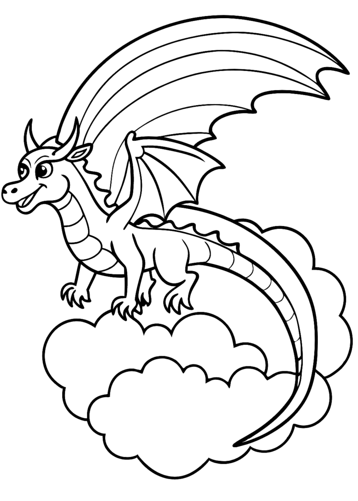 coloring page dragon