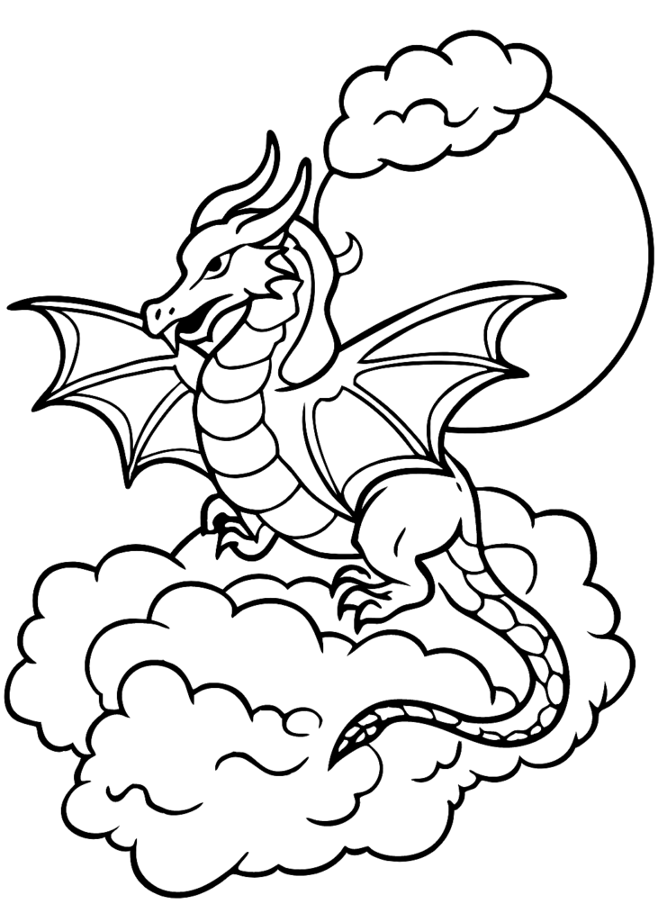 coloring page dragon