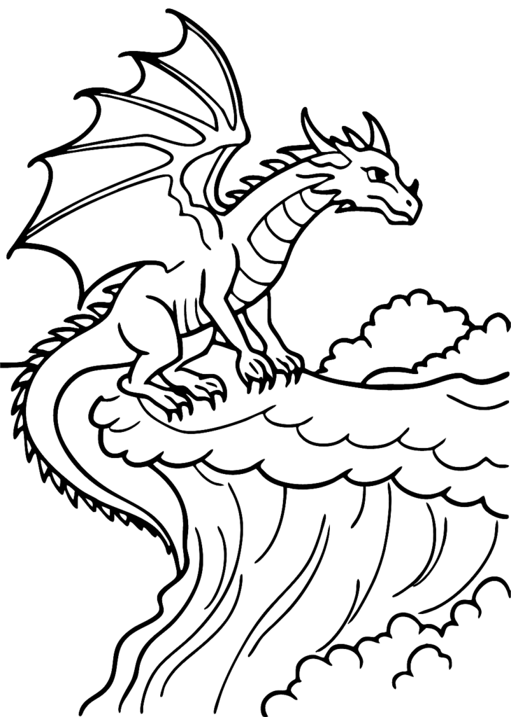 coloring page dragon