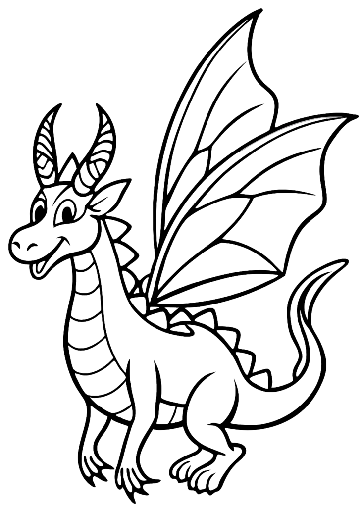 coloring page dragon