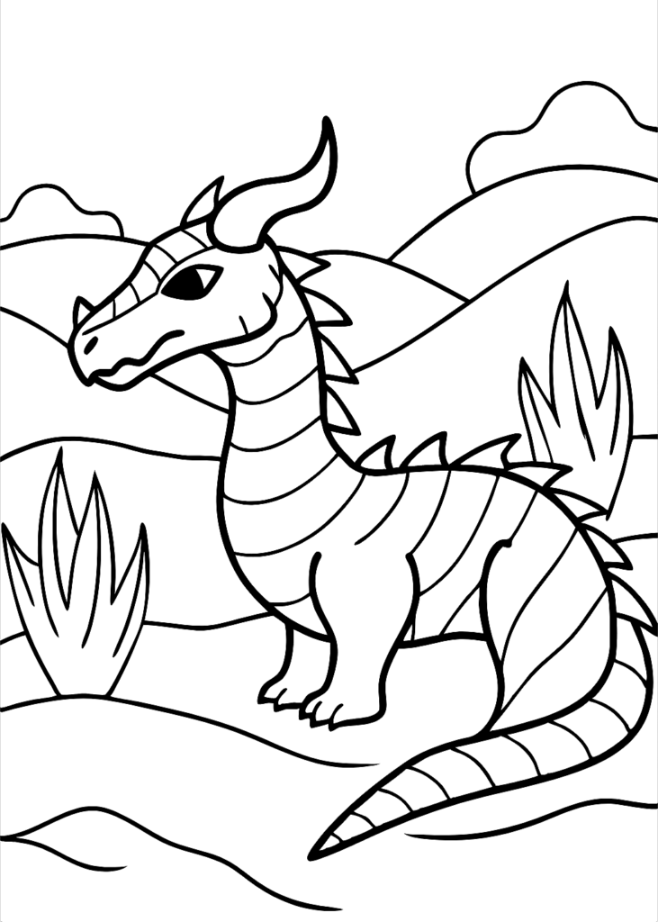 coloring page dragon