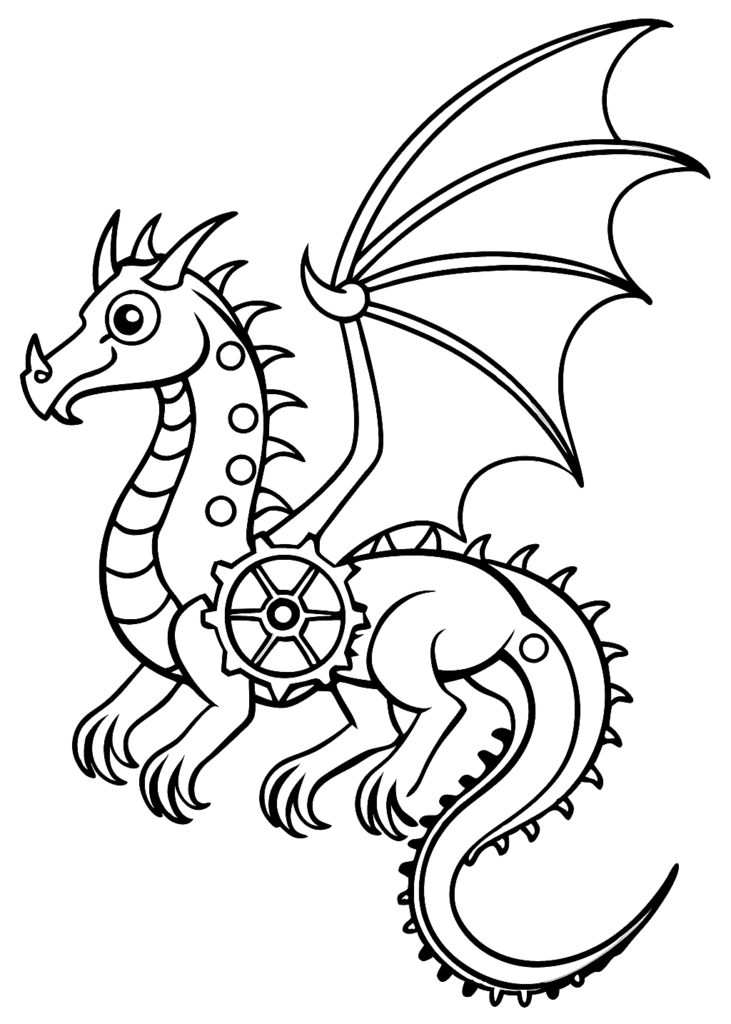 coloring page dragon