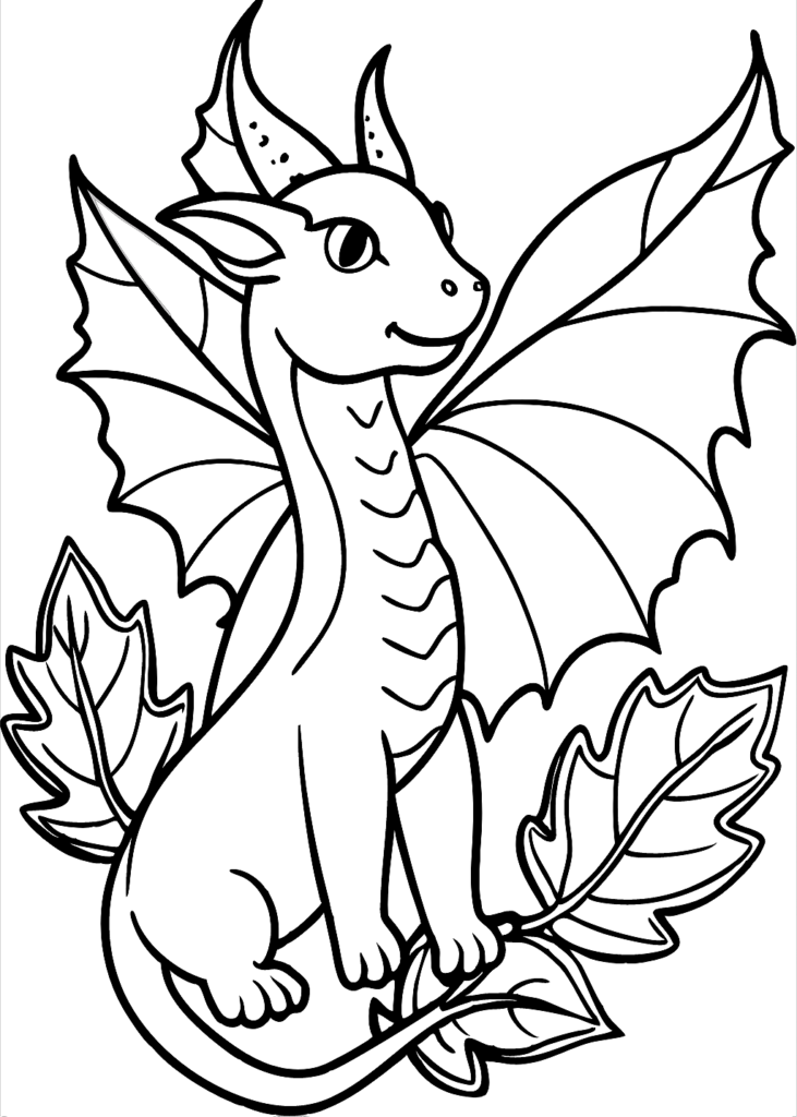 coloring page dragon