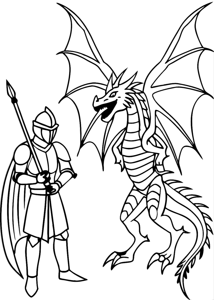 coloring page dragon