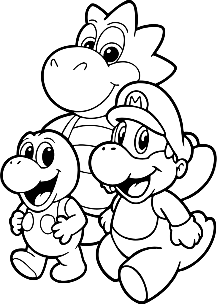 coloring page yoshi