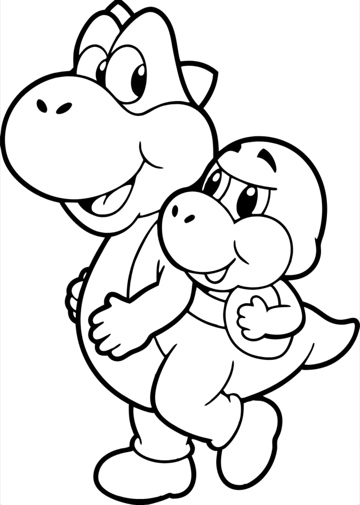 coloring page yoshi