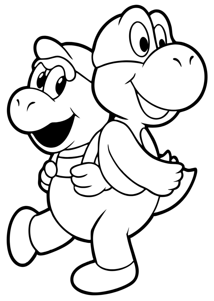 coloring page yoshi