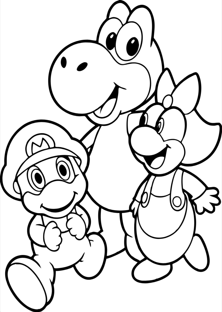 coloring page yoshi