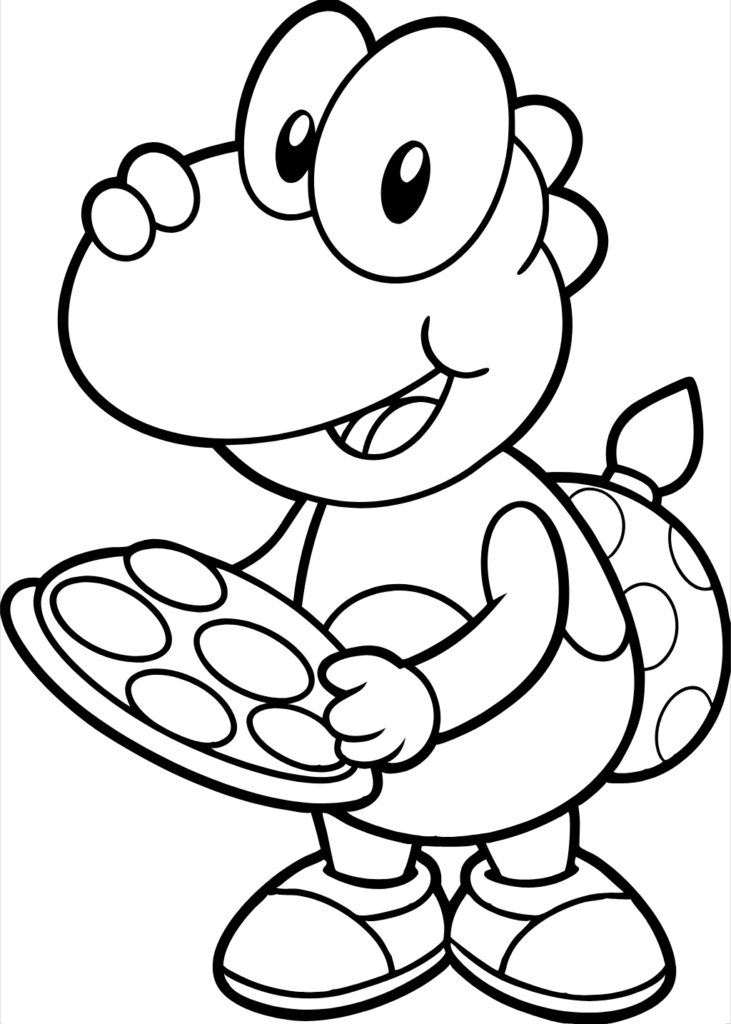 coloring page yoshi