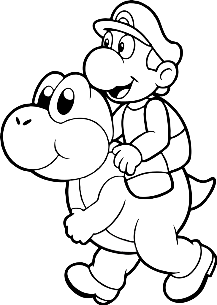 coloring page yoshi