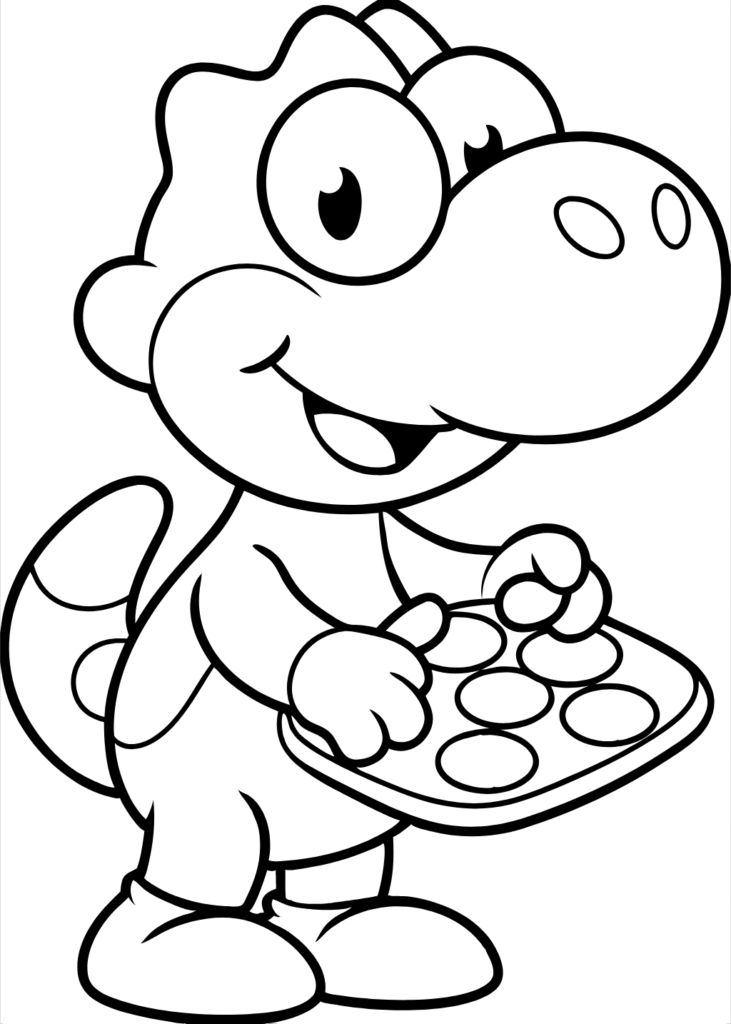 coloring page yoshi