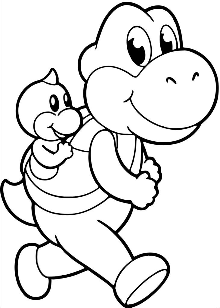 coloring page yoshi