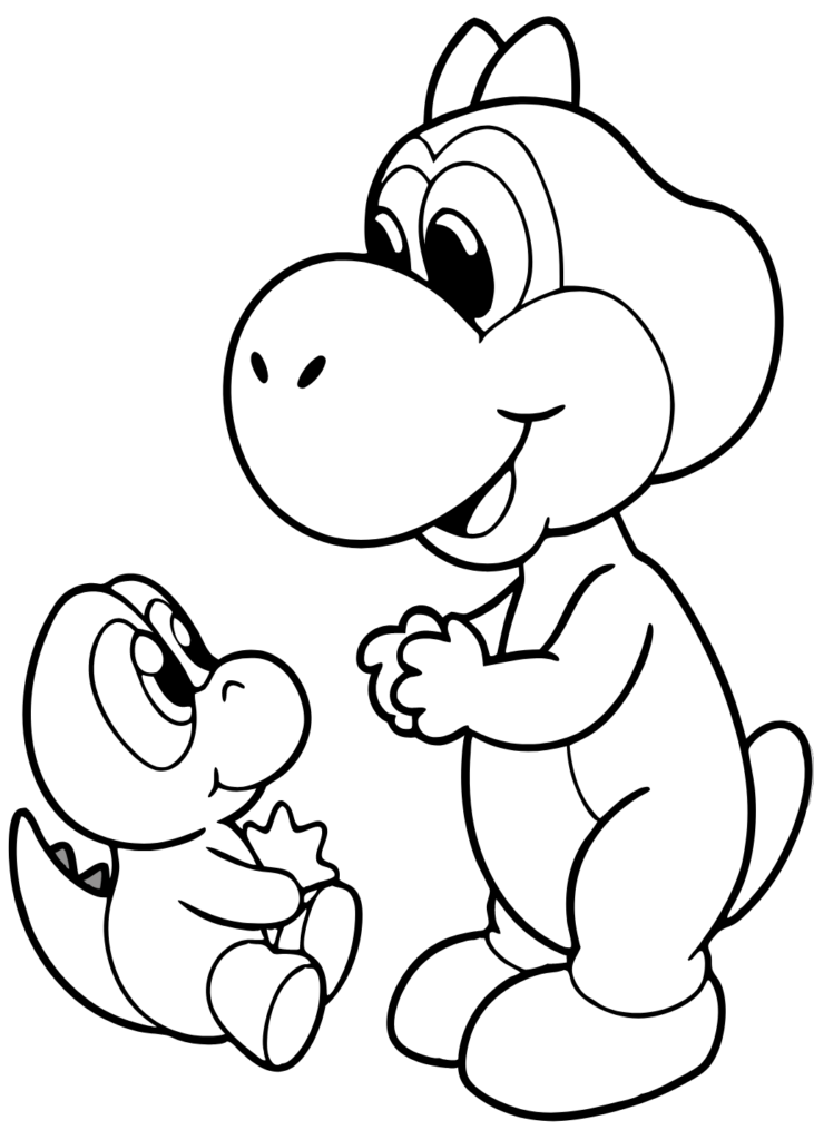 coloring page yoshi