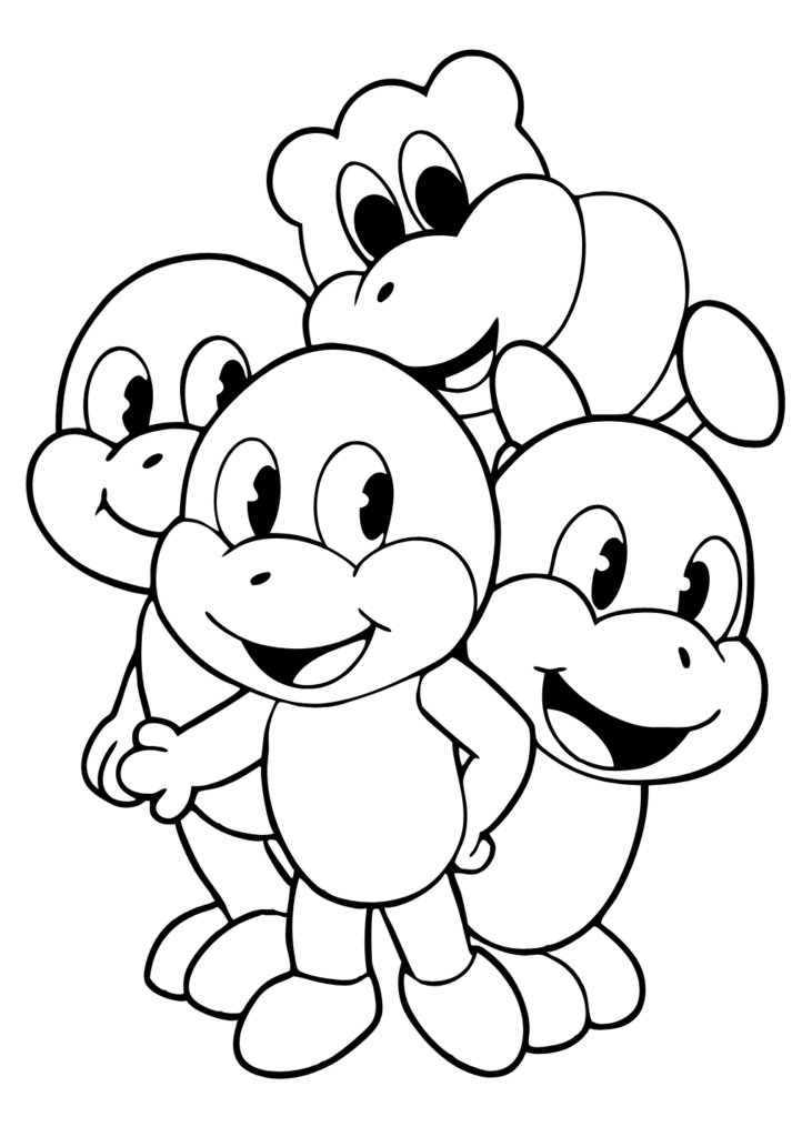 coloring page yoshi