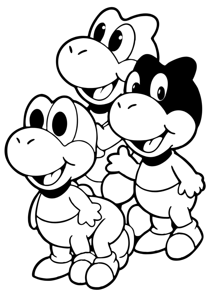 coloring page yoshi