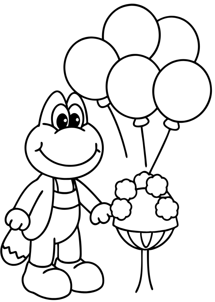 coloring page yoshi